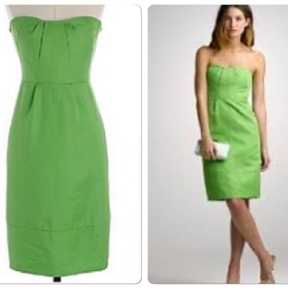 J. Crew Dresses & Skirts - J. Crew Green Strapless Cotton Erica Dress Size 4